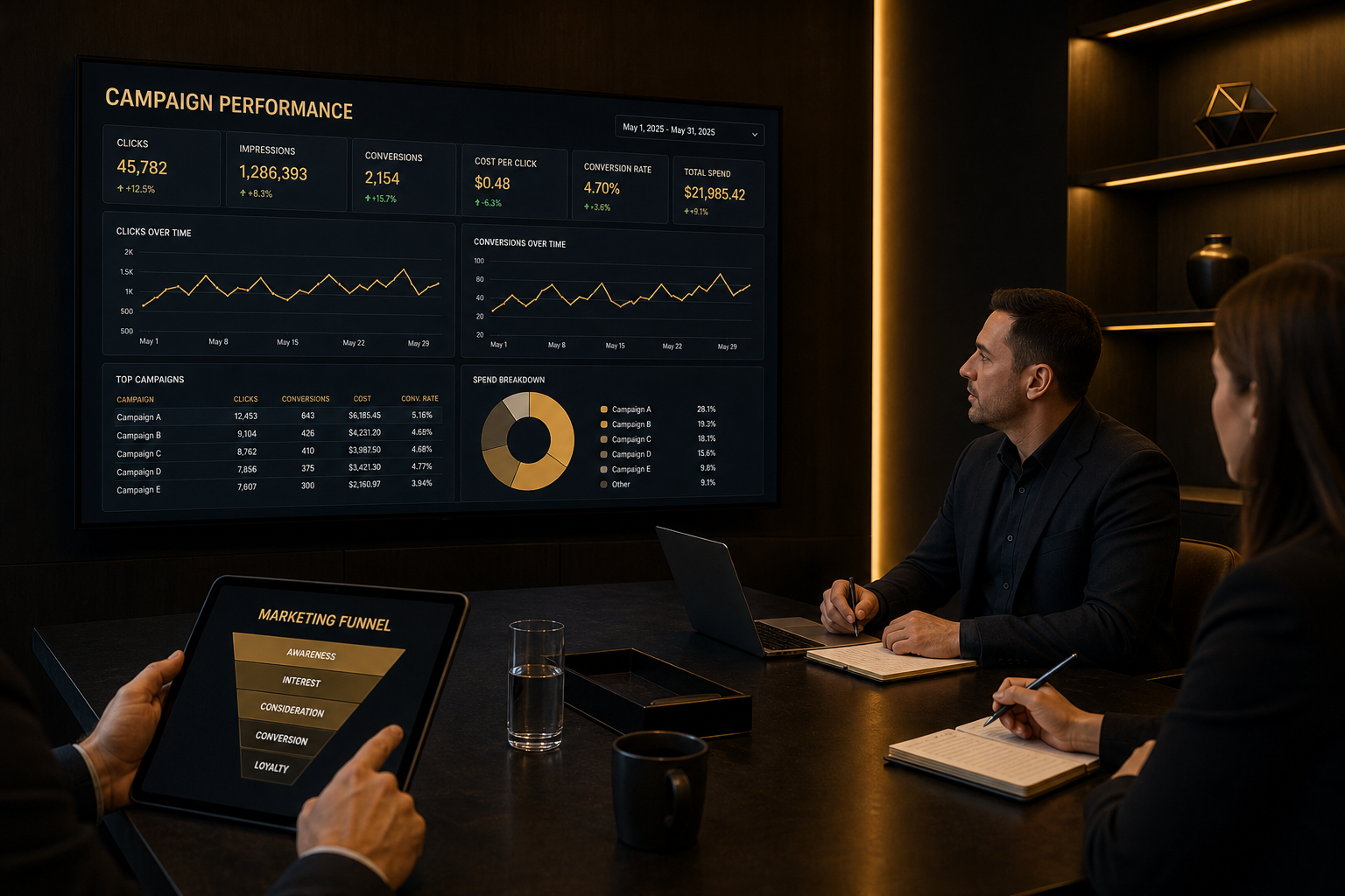 Digital advertising campaign planning with performance metrics